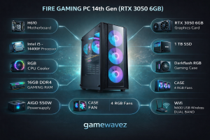 GAMING PC I5-14400F, RTX 3050 -16GB RAM