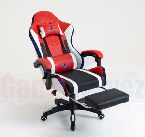 Gamewavez Gaming Chair -White + red + black RGB 1039FH