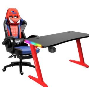 Gaming desk 100X60X73 WITH RGB +gaming chair spiderman