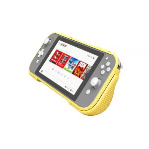 2 in 1 Hard PC+TPU Protective Case Cover with 2 Game Card Storage Slot and Stand Holder for Nintendo Switch Lite Console Yellow+Yellow