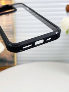 1pc Acrylic TPU Men's Phone Case With Geometric Line Pattern, Compatible With IPhone