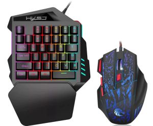 Hxsj Mini One-Hand Mechanical Keyboard Gaming Keyboard V100 35 Keys Colorful Backlit Game Keyboard For Pc Computer Android Win