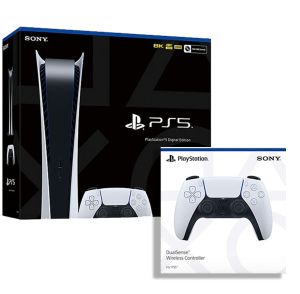 PS 5 Digital Edition Console - PAL Version + ps 5 dualsense wireless -white 