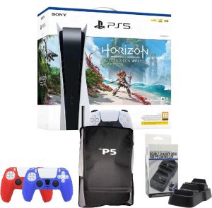 PS5 Console CD Horizon Voucher-Bag-2Silicon-Charger Controller
