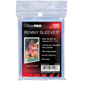 Ultra Pro 100 Pcs Soft Card Sleeves, 2 5/8 x 3 5/8-Inches Pack of 1 (Package may vary)