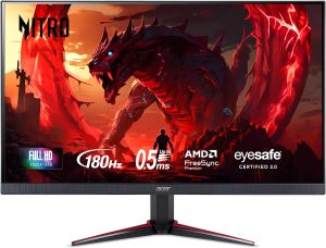 Acer Nitro 27" Full HD 1920 x 1080 PC Gaming IPS Monitor | AMD FreeSync Premium | 180Hz Refresh | Up to 0.5ms | HDR10 Support | 99% sRGB | 1 x Display Port 1.2 & 2 x HDMI 2.0 | VG270 M3bmiipx 