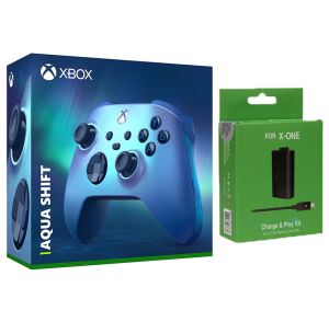 Xbox Wireless Controller Aqua Shift -USB Rechargeable Play And Charge Battery Charger