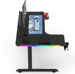 QUARTTZ Gaming desk 160*(60-100)*73 CM With RGB L Shape Design