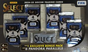 2024-25 Panini Select FIFA Soccer Box – 6 Packs + 6 Pandora Parallels