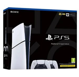 Sony PlayStation 5 Slim Digital Console - Two DualSense Wireless Controllers Bundle
