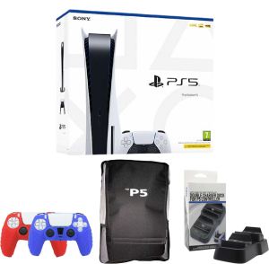 PS5 Console CD-Bag-2Silicon-Charger Controller