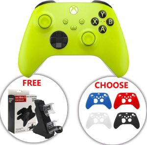 Xbox Wireless Controller – Electric Volt +Dual plain charge +Silicon Case