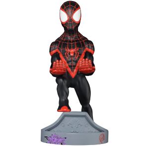 Exquisite Gaming: Spider-Verse: Miles Morales - Marvel Original Mobile Phone & Gaming Controller Holder, Device Stand, Cable Guys, Marvel Licensed Figure 