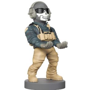 Power Up Factory Exquisite Gaming: Call of Duty : Lt. Simon "Ghost" Riley - Original Mobile Phone & Gaming Controller Holder, Device Stand, Cable Guys, Licensed Figure 