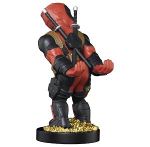 Exquisite Gaming: Marvel: Deadpool Rear View - Original Mobile Phone & Gaming Controller Holder, Device Stand, Cable Guys, Licensed Figure Red 