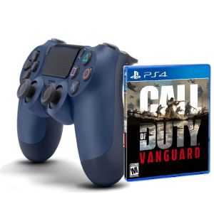 DualShock 4 Wireless Controller Midnight Blue +PS4 Call Of Duty Vanguard -USA