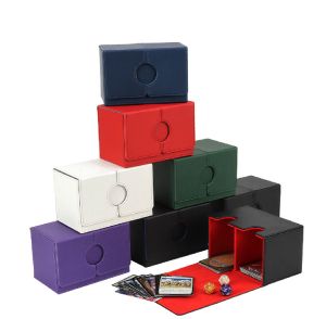 Capacity PU Leather Customizable Card Deck Box T006 Random (One Piece)