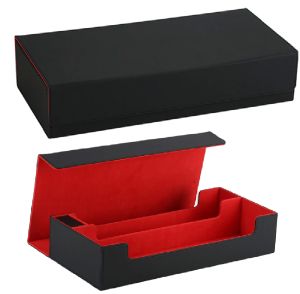 Deck Box Leather Trading Quality Card Toploader Storage Leather Card Box Deck T171B Random (One Piece)