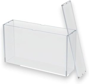 "Acrylic display case with strong magnetic lid for Pokémon Scarlet and Violet 151 Ultra Premium Collection box, crystal clear UV protection."