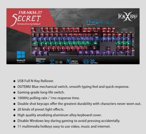 FOXXRAY FXR-HKM-37 Secret Mechanical Gaming Keyboard