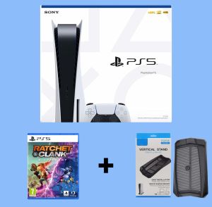 PlayStation 5 Console With CD Drive -US Version +Vertical Stand For P5+ Ratchet & Clank game